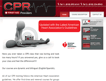 Tablet Screenshot of cprfirstaidprovider.com